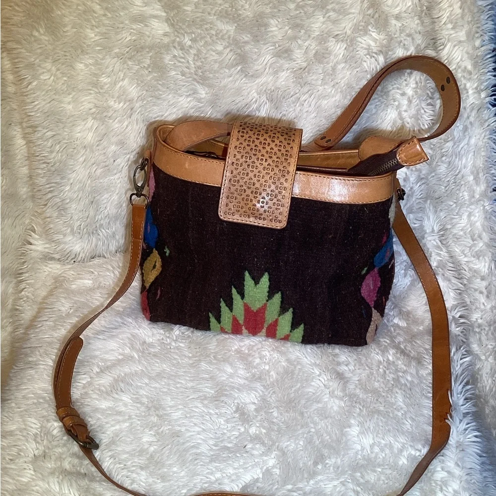 Stylish Tan and Multicolor Women's Bag